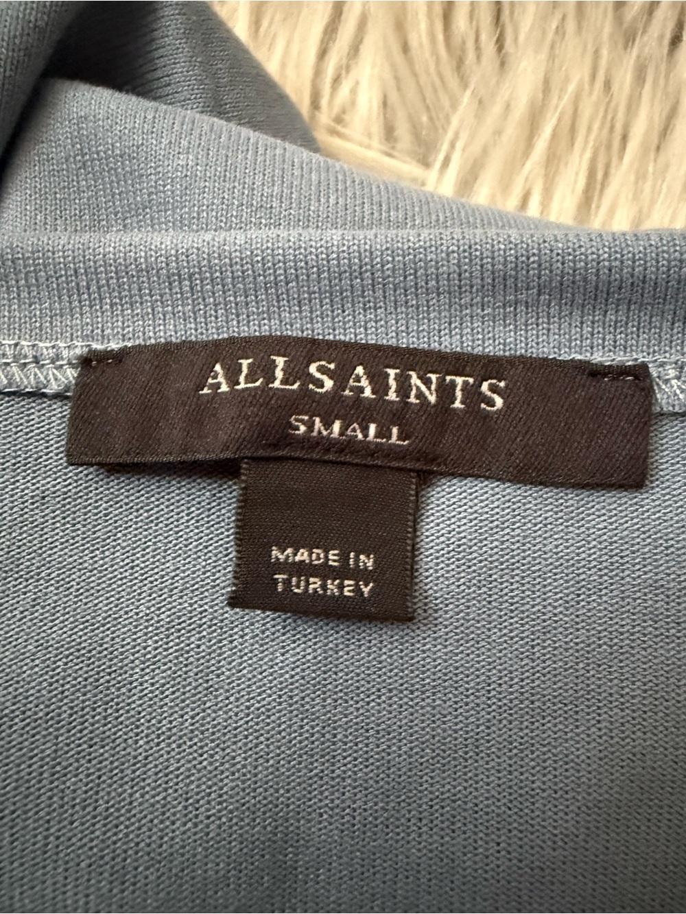 ALLSAINTS Rita Boat Neck Long Sleeves Tee Top Flint Stone Blue Size Small NWT - Picture 4 of 7